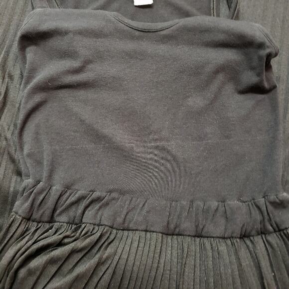 𝅺Club Monaco Black Sleeveless Cotton‎ Knit Maxi Dress Pleated Skirt Size Small - Picture 7 of 9